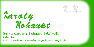 karoly mohaupt business card